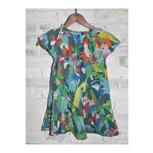 Mini Boden Kids Smocked Animal Print Dress Size 5-6 Year Old